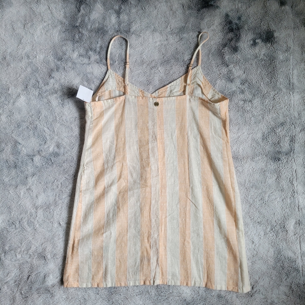NWOT Rip Curl Havana Striped Linen Blend Mini Button-Down Sundress Relax… - Picture 3 of 10